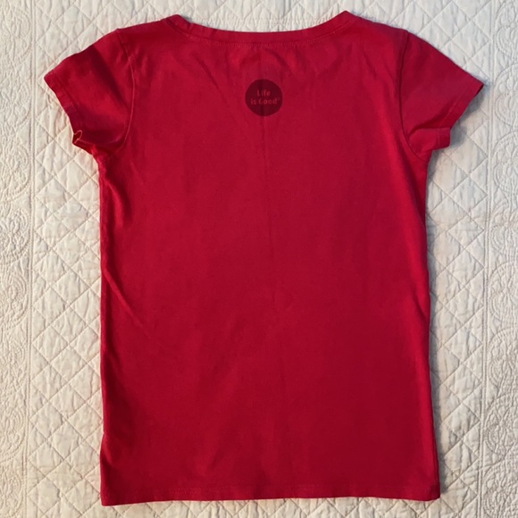 Life is Good | Flip Flop & Sun Graphic Short Sleeve 100% Cotton Tee Pink (S 5-6) - Picture 6 of 8